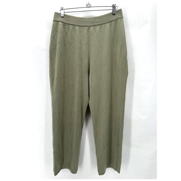 Naadam Cropped 100% Cashmere Pants Womens M Green Quiet Luxury Cabincore NWT - Picture 1 of 11